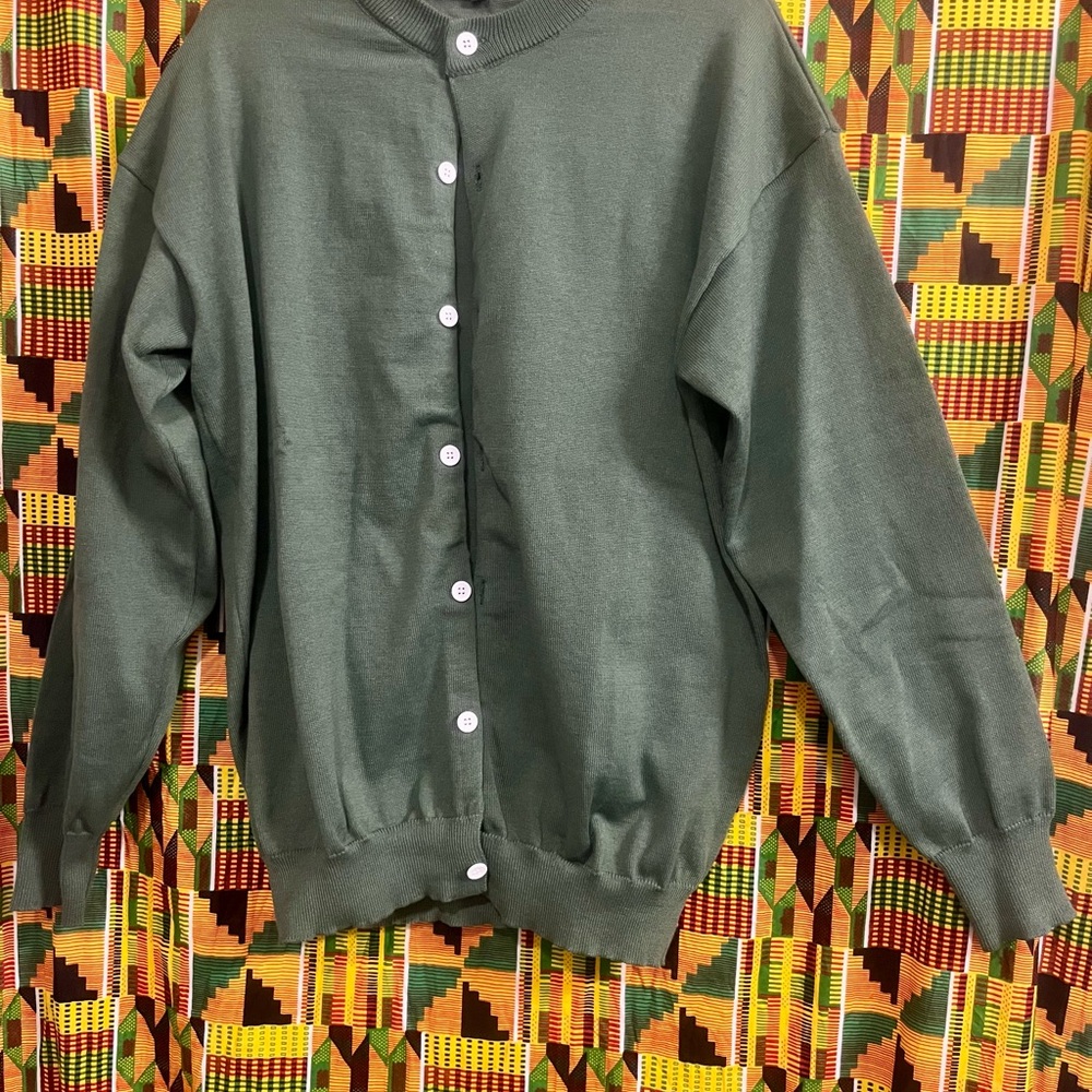 Men's Green Sweater Cardigan